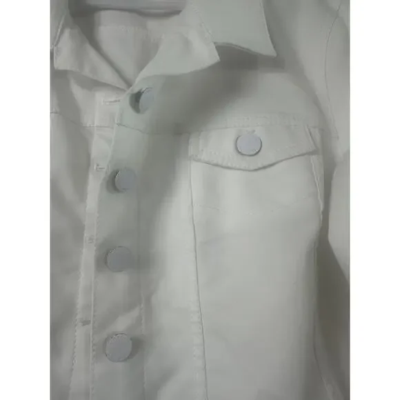 Calvin Klein Ruffle-Hem Jacket - White - Size XL - Picture 7 of 8